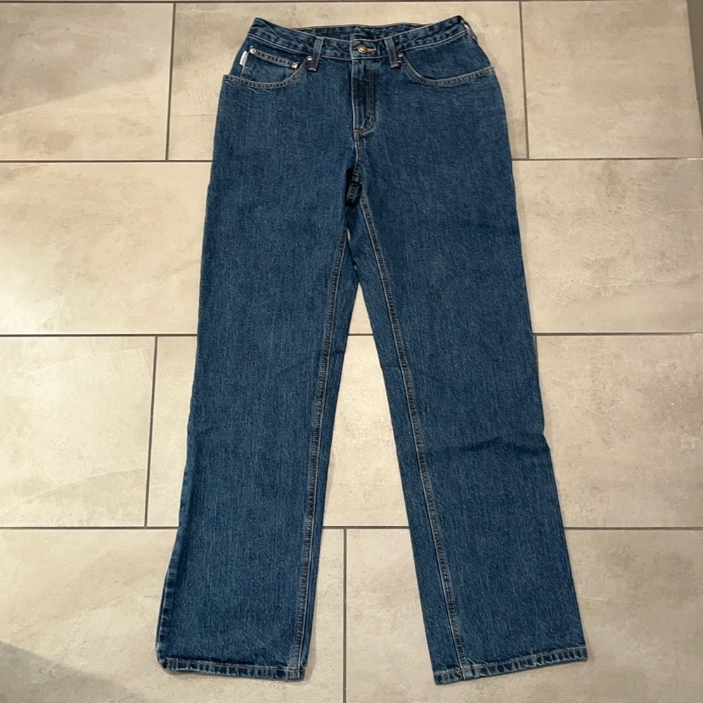 Carhartt Women’s Relaxed Fit Bootcut 100% Cotton Denim Blue Jeans Size 8 X 32